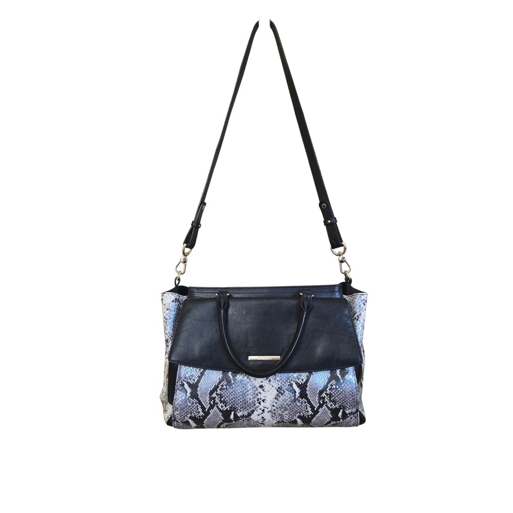 BRAHMIN TAYLOR MOONSCAPE WILLOUGHBY SATCHEL Leather Black Iridescent multicolor